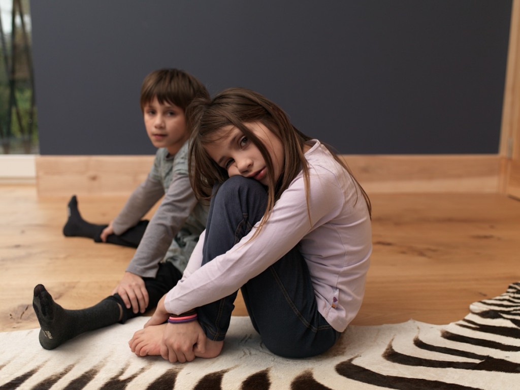 Jo (short hair) and Ella Willmott, 8 years old